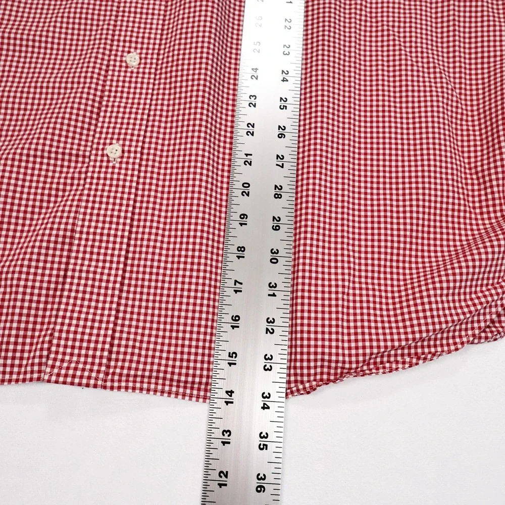 RALPH LAUREN Men's 3XB Red White Gingham Classic Fit Button Down Dress Shirt